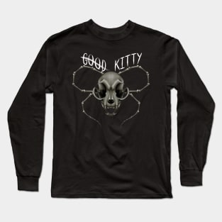 G̶o̶o̶d̶ Kitty Skull White Text Cream Long Sleeve T-Shirt